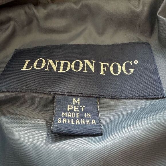 London Fog Blue Zip Up Jacket Essential Women’s Size M Petite Hooded Adjustable - Picture 9 of 12